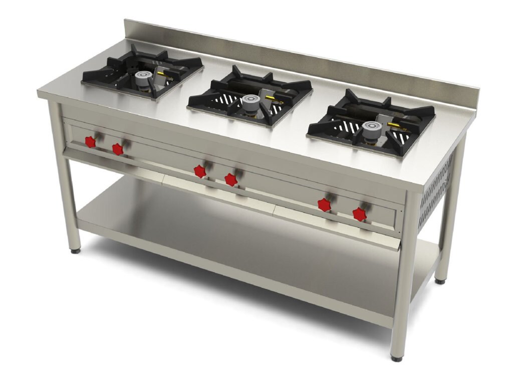 3 BURNER INDIAN COOKING RANGE – unique kitchen industries